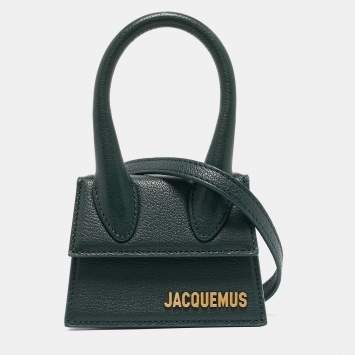 Pre Owned Jacquemus Green Leather Mini Le Chiquito Top Handle Bag