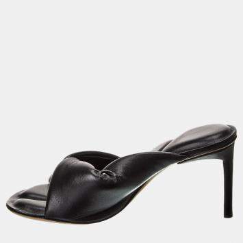 Jacquemus Black Leather Sandals EU 37