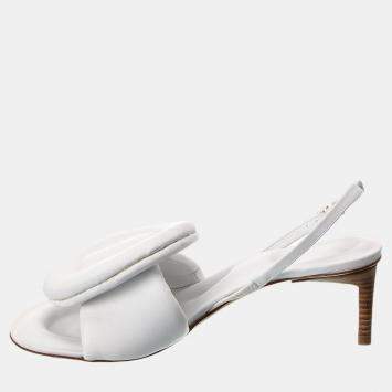Jacquemus White Leather Sandals EU 36