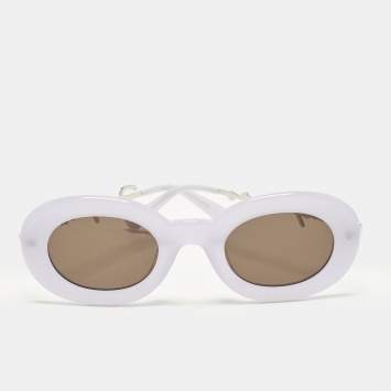 مملوكة مسبقًا Jacquemus Lilac/Black Les Lunettes Pralu Oval Sunglasses