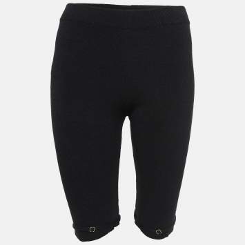 Pre Owned Jacquemus Black Rib Knit Sierra Biker Shorts L