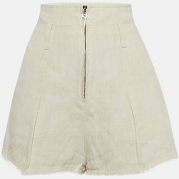 Pre Owned Jacquemus Cream Linen Blend Le Short Santon Shorts M