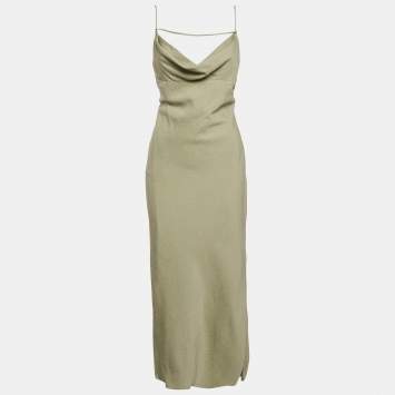 Pre Owned Jacquemus Green Viscose Sleeveless Lánnee 97 Maxi Dress L