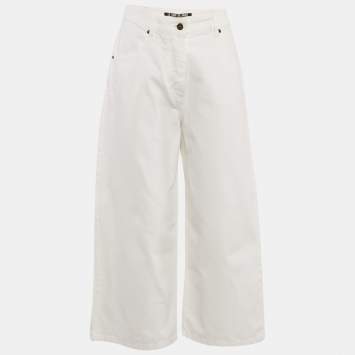 Pre Owned Jacquemus White Denim Le Coup de Soleil Wide Leg Jeans M/Waist 32"