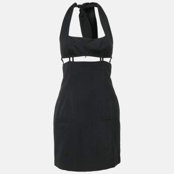 Pre Owned Jacquemus Black Wool La robe Limao Mini Dress M