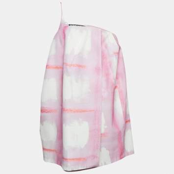 Pre Owned Jacquemus Pink/White Silk Blend Le Coup De Soleil Mini Dress S