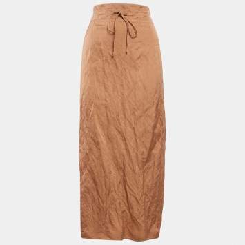 Pre Owned Jacquemus Brown Cotton Blend La Montagne Midi Skirt M 