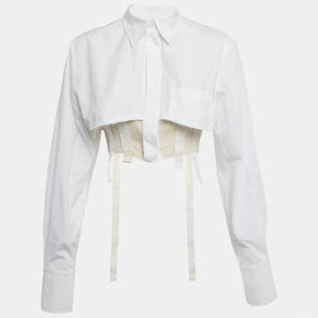 Pre Owned Jacquemus White Cotton and  Gauze La Chemise Cinta Shirt S