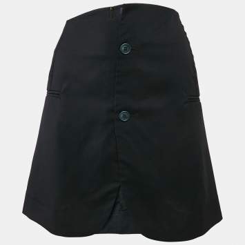 Pre Owned Jacquemus Navy Blue Gabardine Mini Skirt M