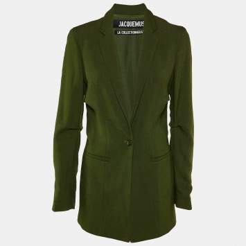 Pre Owned Jacquemus Dark Green Viscose La Collectionneuse Jacket S