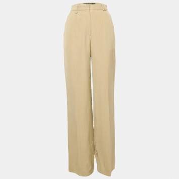 Jacquemus Beige Silk Blend High Rise Le Papier Trousers M