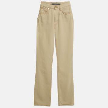 Pre Owned Jacquemus Beige Denim Le Raphia Le De Nîmes Jeans XS Waist 24"