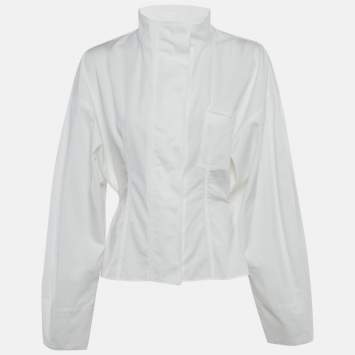 Pre Owned Jacquemus White Cotton Belt Detail La Croisiere Ciro Shirt M