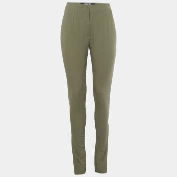 مملوكة مسبقًا Jacquemus Green Linen Blend Skinny Trousers M