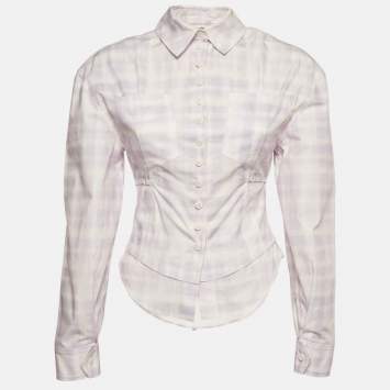 Pre Owned Jacquemus Purple Checked Poplin La Chemise Cueillette Valensole Blouse XXS