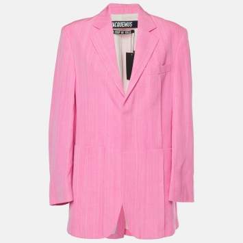 مملوكة مسبقًا Jacquemus Pink Silk Blend La Veste d'Homme Blazer XS