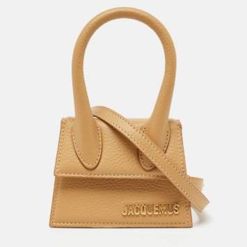 Pre Owned Jacquemus Beige Leather Le Chiquito Top Handle Bag