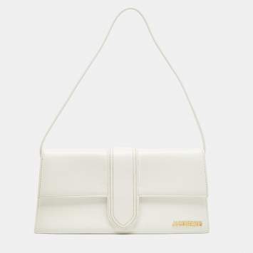 Pre Owned Jacquemus White Leather Le Bambino Long Shoulder Bag