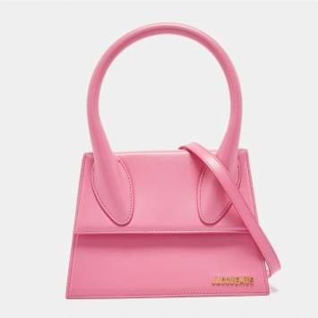 Pre Owned Jacquemus Pink Leather Grand Le Chiquito Top Handle Bag