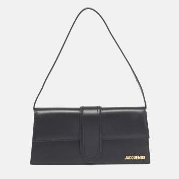 مملوكة مسبقًا Jacquemus Black Leather Le Bambino Long Shoulder Bag