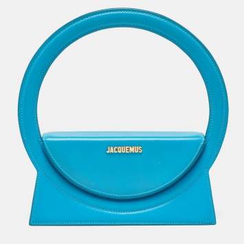 Pre Owned Jacquemus Blue Leather Le Sac Round Top Handle Bag