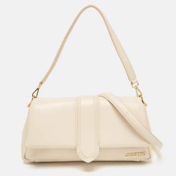 Pre Owned Jacquemus Beige Leather Le Bambimou Padded Shoulder Bag