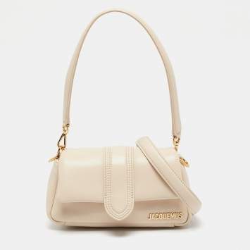 Pre Owned Jacquemus Beige Padded Leather Le Petit Bambimou Shoulder Bag