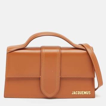 Pre Owned Jacquemus Brown Leather Le Grand Bambino Top Handle Bag