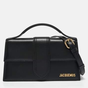 Pre Owned Jacquemus Black Leather Le Grand Bambino Top Handle Bag