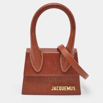 مملوكة مسبقًا Jacquemus Brown Leather Mini Le Chiquito Top Handle Bag