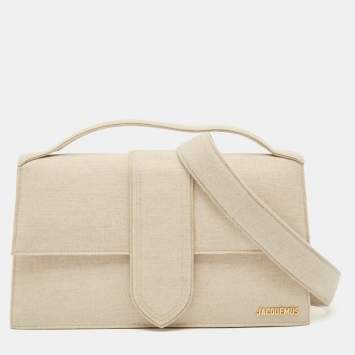 مملوكة مسبقًا Jacquemus Light Beige Fabric Le Bambinou Top Handle Bag