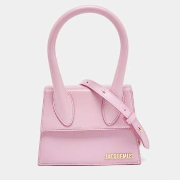 Jacquemus Pink Leather Le Chiquito Moyen Top Handle Bag
