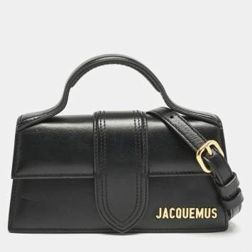 Pre Owned Jacquemus Black Leather Mini Le Bambino Top Handle Bag