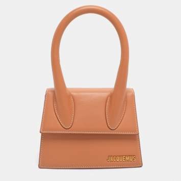 Pre Owned Jacquemus Brown Leather Le Chiquito Moyen Top Handle Bag