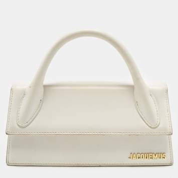 Pre Owned Jacquemus White Leather Le chiquito Long Top Handle Bag