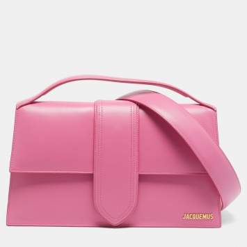 Pre Owned Jacquemus Pink Leather Le Bambinou Top Handle Bag