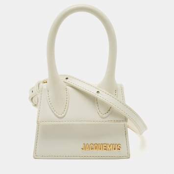Pre Owned Jacquemus White Leather Mini Le Chiquito Top Handle Bag