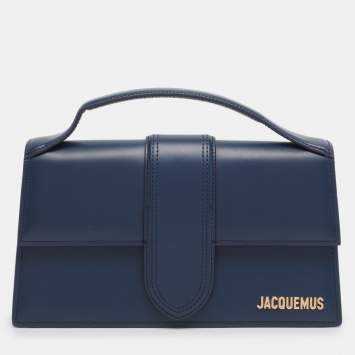 Pre Owned Jacquemus Blue Leather Le Grand Bambino Top Handle Bag
