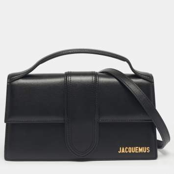 Pre Owned Jacquemus Black Leather Le Grand Bambino Top Handle Bag