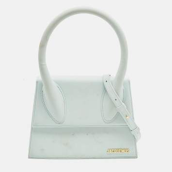 Pre Owned Jacquemus Light Blue Leather Grand Le Chiquito Top Handle Bag