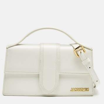Pre Owned Jacquemus White Leather Le Grand Bambino Top Handle Bag