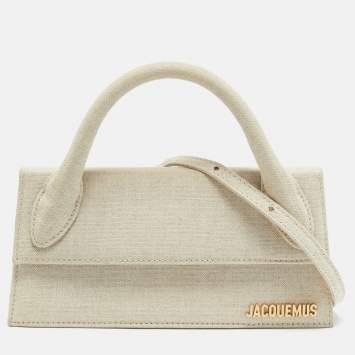 مملوكة مسبقًا Jacquemus Long Le Chiquito Beige Canvas Top Handle Bag