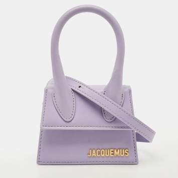 Pre Owned Jacquemus Le Chiquito Mini Lilac Leather Top Handle Bag