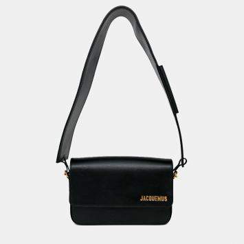 Pre Owned Jacquemus Black Leather 'Le Carinu' Shoulder Bag