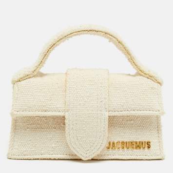Pre Owned Jacquemus Le Bambino Mini Off White Top Handle Bag