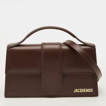 Pre Owned Jacquemus Le Grand Bambino Brown Leather Top Handle Bag
