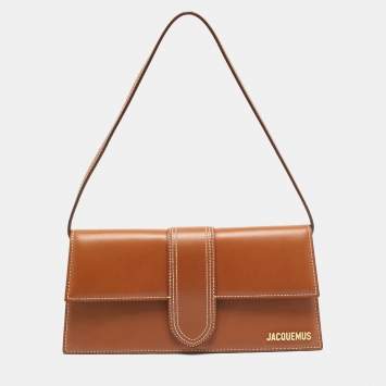 Pre Owned Jacquemus Le Bambino Long Brown Leather Shoulder Bag