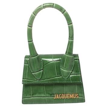 Pre Owned Jacquemus Green Croc Embossed Leather Le Chiquito Mini Bag