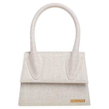 Pre Owned Jacquemus Beige Canvas Le grand Chiquito Top Handle Bag