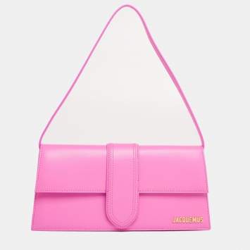 Pre Owned Jacquemus Pink Leather Le Bambino Long Shoulder Bag